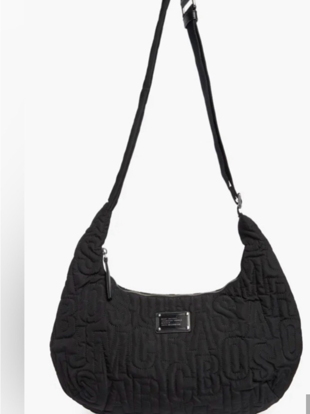 NWT Marc Jacobs Large Nylon Jumbled Logo Crossbody Bag $275 Black